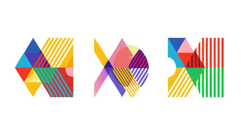 Set of Abstract Geometric Shapes and Dynamic Patterns, vector design Generative AI