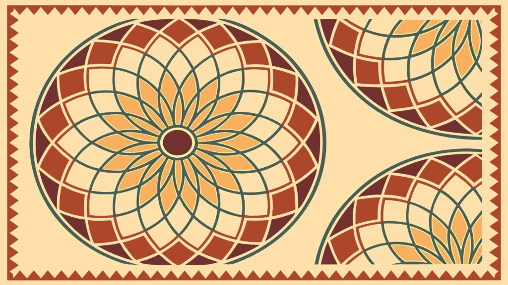 Decorative Circular Mosaic Pattern for Elegant Decor, vector design Generative AI