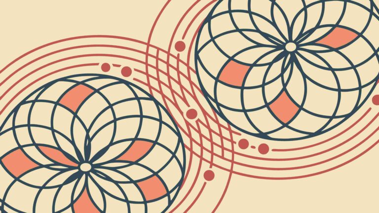 Retro Overlapping Circular Geometric Patterns Art, vector design Generative AI