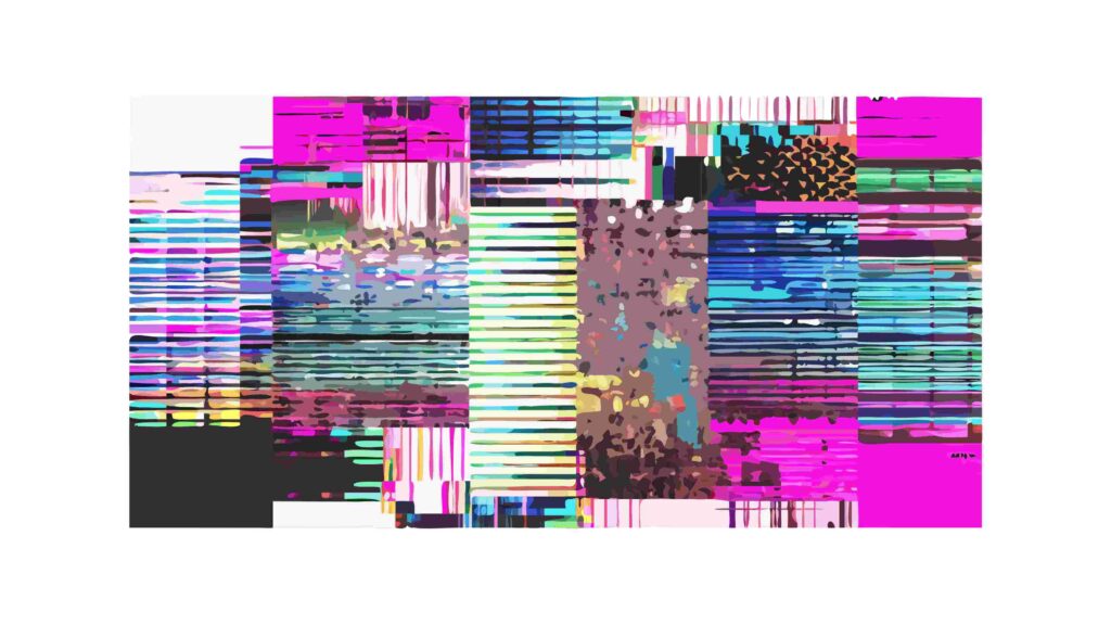 Vertical Glitch Effect Abstract Digital Art, vector design Generative AI