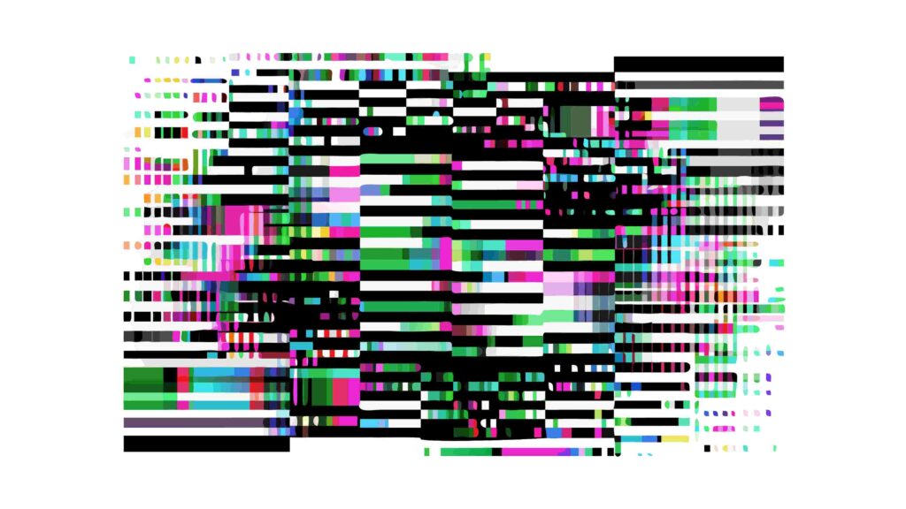 Abstract Glitch Pixelated Blocks Digital Art Effect, vector design Generative AI