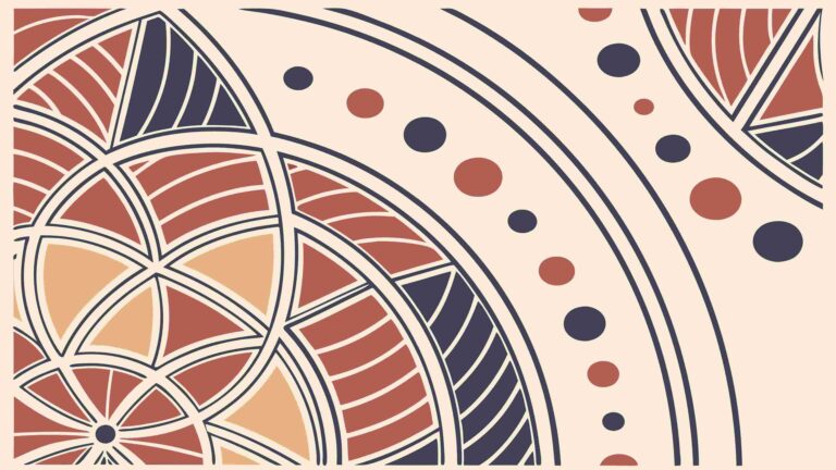Ornate Half-Circular Geometric Pattern Element, vector design Generative AI