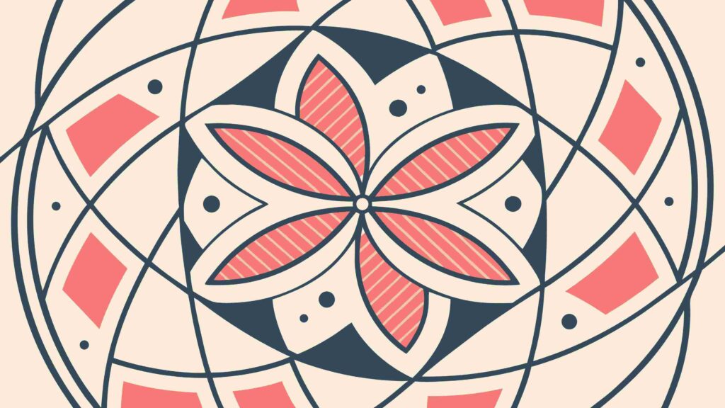 Ornate Circular Geometric Flower Pattern Art, vector design Generative AI