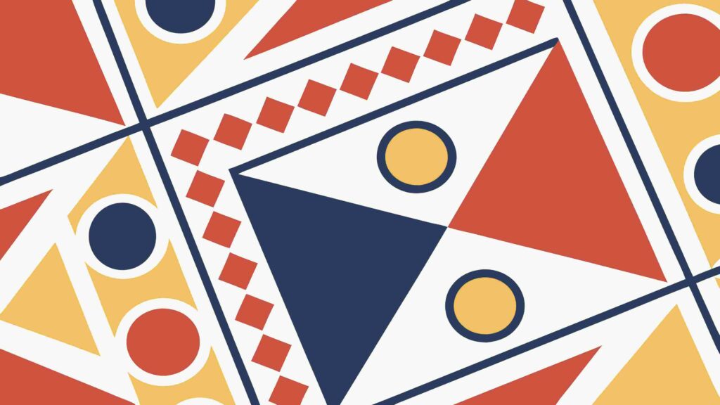 Abstract Tribal Geometric Pattern with Bold Colors, vector design Generative AI