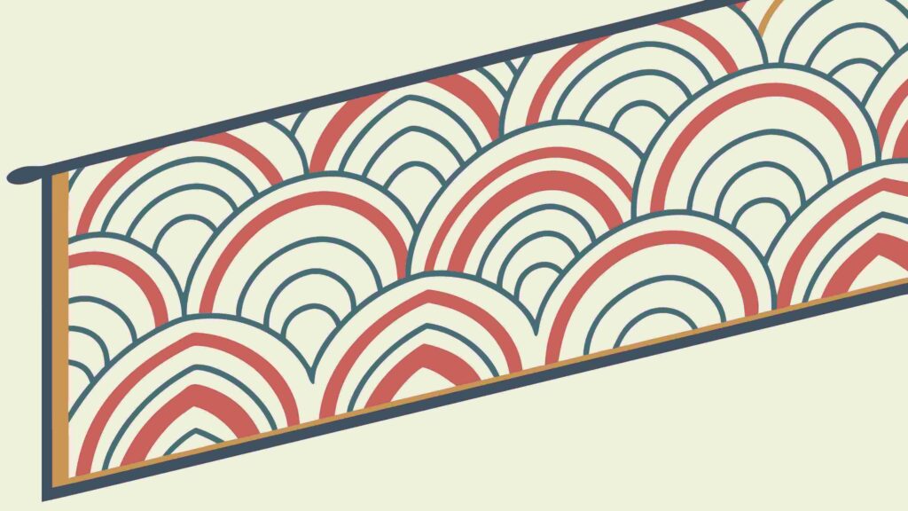 Abstract Wavy Pattern with Circular Elements Design, vector design Generative AI