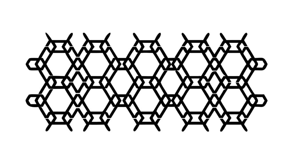 Bold Black Hexagonal Geometric Pattern Structure, vector design Generative AI