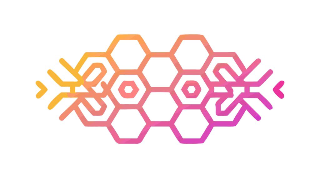 Vibrant Hexagonal Pattern with Gradient Colors Art, vector design Generative AI