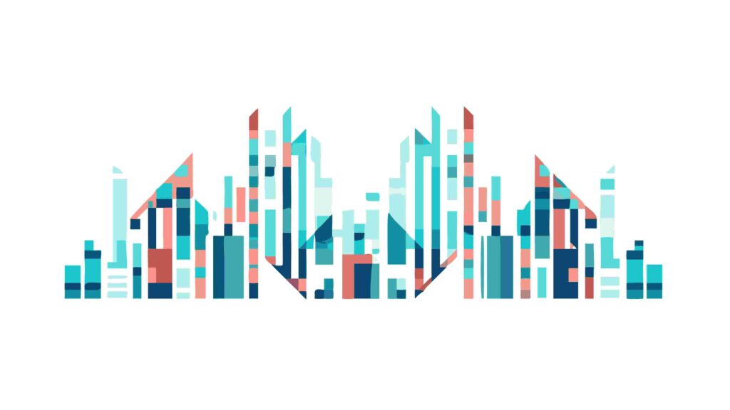 Abstract Minimalist City Skyline Design Element, vector design Generative AI