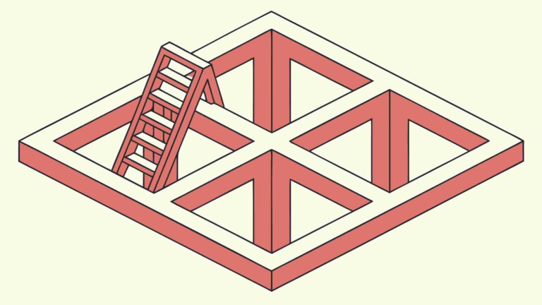 Isometric Abstract 3D Structure with Steps and Ladder, vector design Generative AI