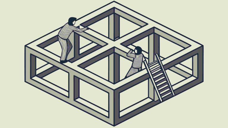 Isometric 3D Frame Structure with Person Interaction, vector design Generative AI