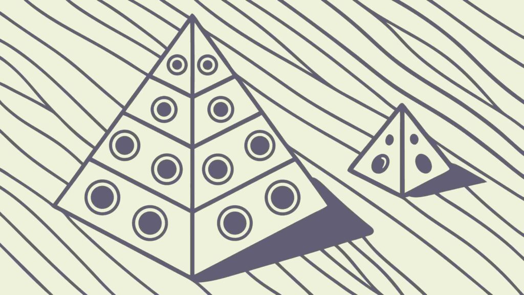 Abstract Pyramid with Circular Embellishments Vector Design, vector design Generative AI