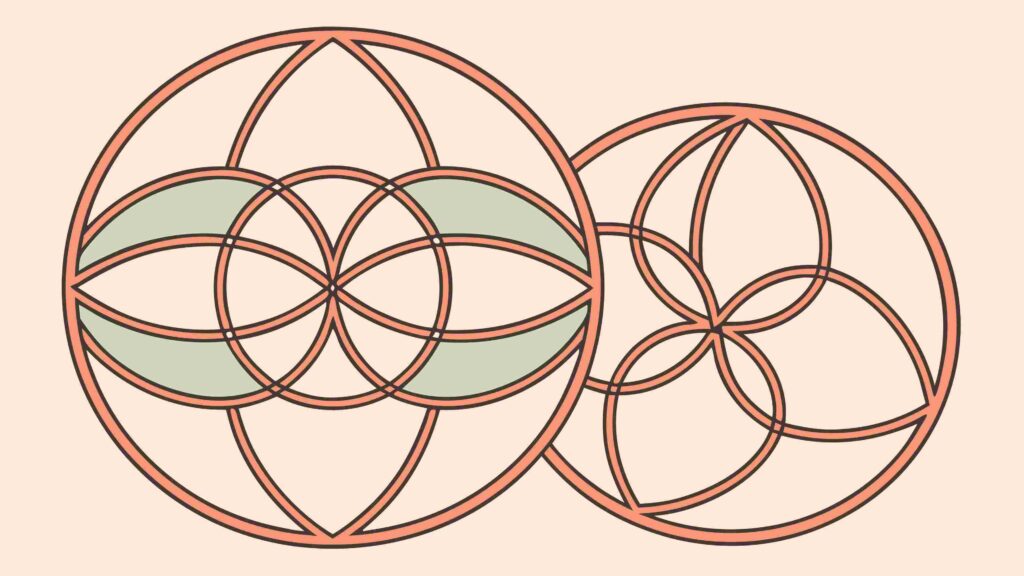 Interlocking Circles Sacred Geometric Symbol Vector Design, vector design Generative AI