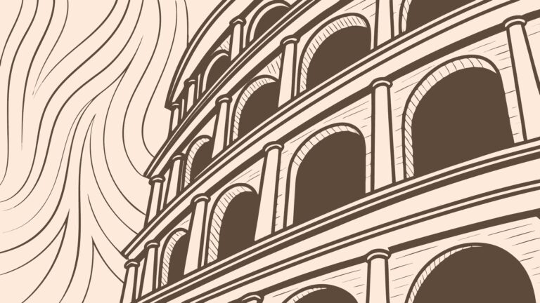 Vintage Roman Coliseum Architectural Sketch Vector Art, vector design Generative AI