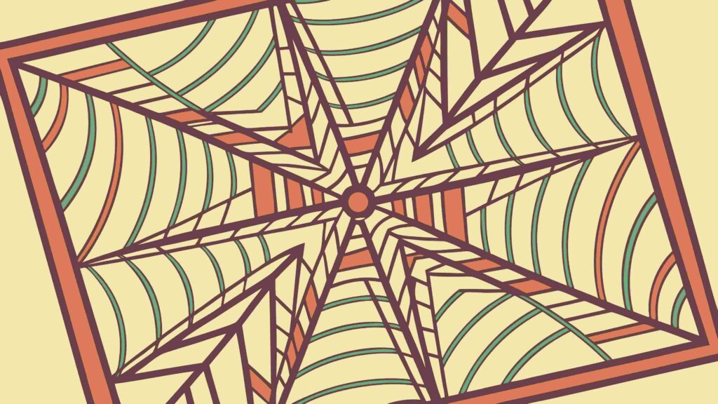 Intricate Geometric Spiderweb Pattern with Spider Vector, vector design Generative AI