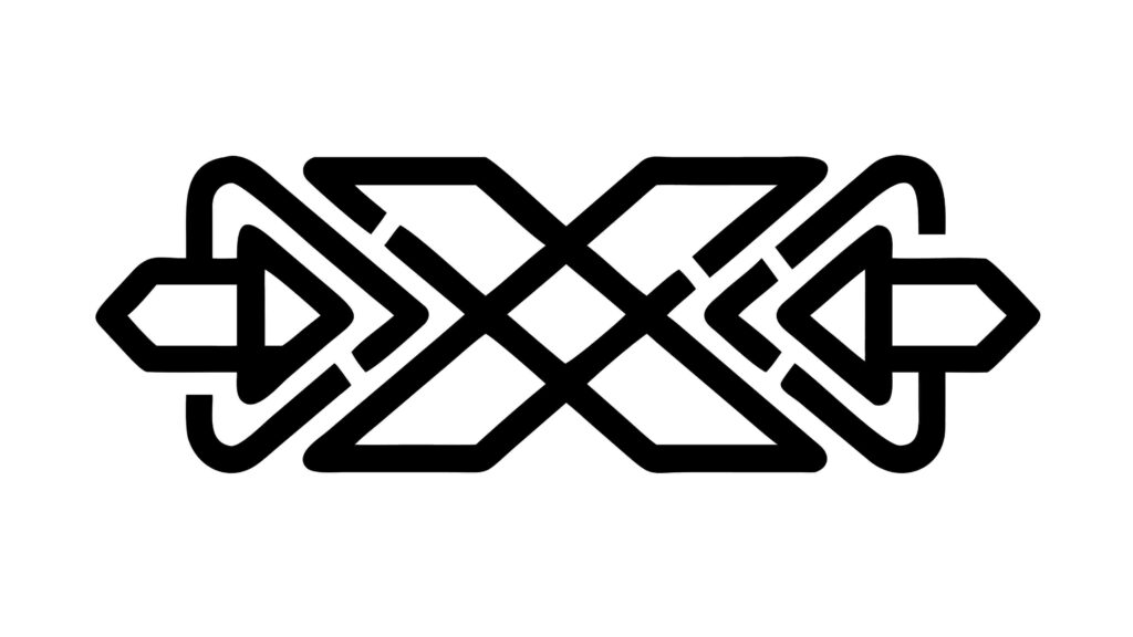 Symmetrical Abstract Geometric Knot Pattern Vector, vector design Generative AI