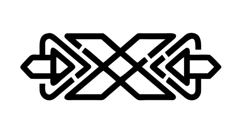 Symmetrical Abstract Geometric Knot Pattern Vector, vector design Generative AI