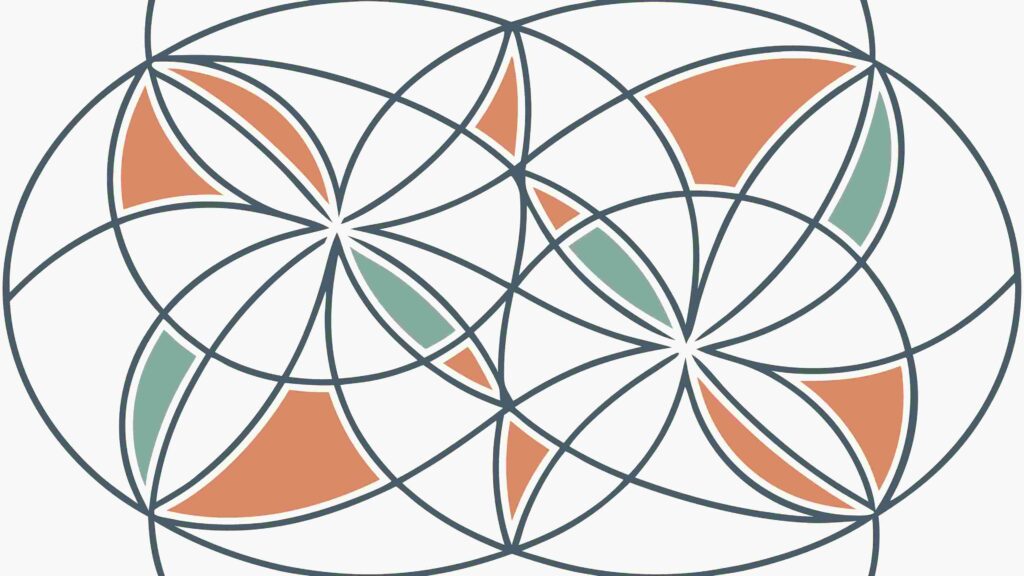 Abstract Geometric Interlocking Circle Pattern Vector, vector design Generative AI