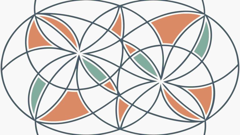 Abstract Geometric Interlocking Circle Pattern Vector, vector design Generative AI