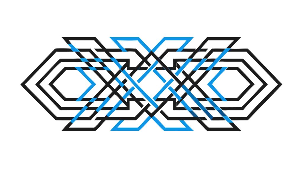 Symmetrical Geometric Knot Border Abstract Vector Art, vector design Generative AI