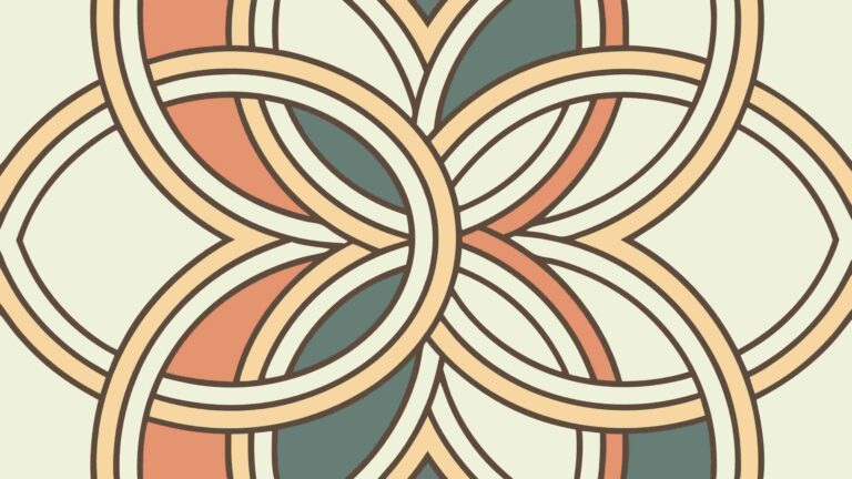 Elegant Interlocking Circles Abstract Geometric Motif, vector design Generative AI