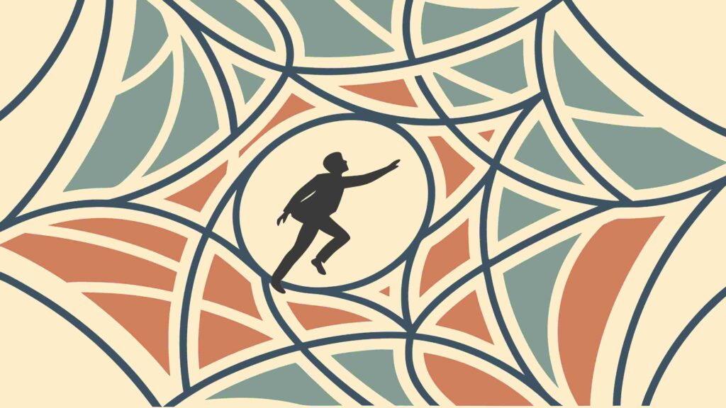 Skateboarder on Dynamic Swirling Abstract Pattern Vector, vector design Generative AI