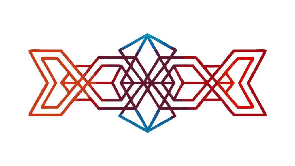 Symmetrical Abstract Interlocking Geometric Shapes Vector, vector design Generative AI