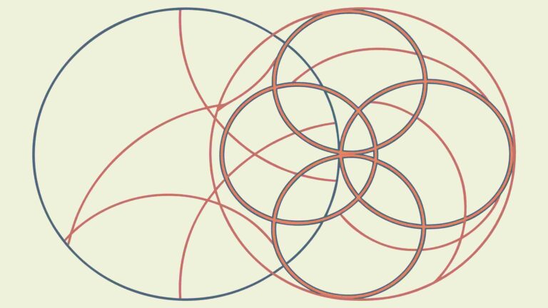 Fluid Interlocking Circles Abstract Geometric Pattern, vector design Generative AI