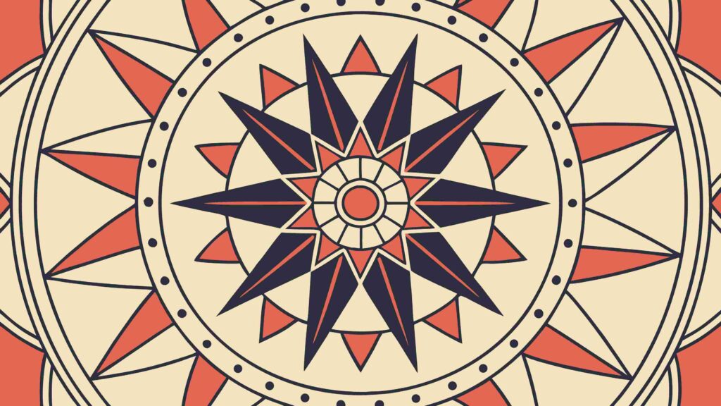 Intricate Geometric Starburst Mandala Pattern Vector, vector design Generative AI