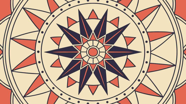 Intricate Geometric Starburst Mandala Pattern Vector, vector design Generative AI