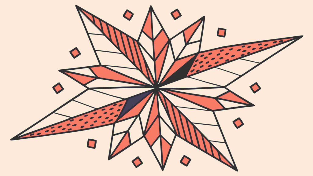 Stylized Compass Rose Starburst Vector Design Element, vector design Generative AI