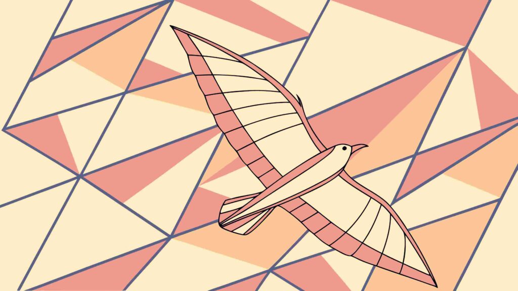 Geometric Bird Silhouette Flying Abstract Vector Art, vector design Generative AI