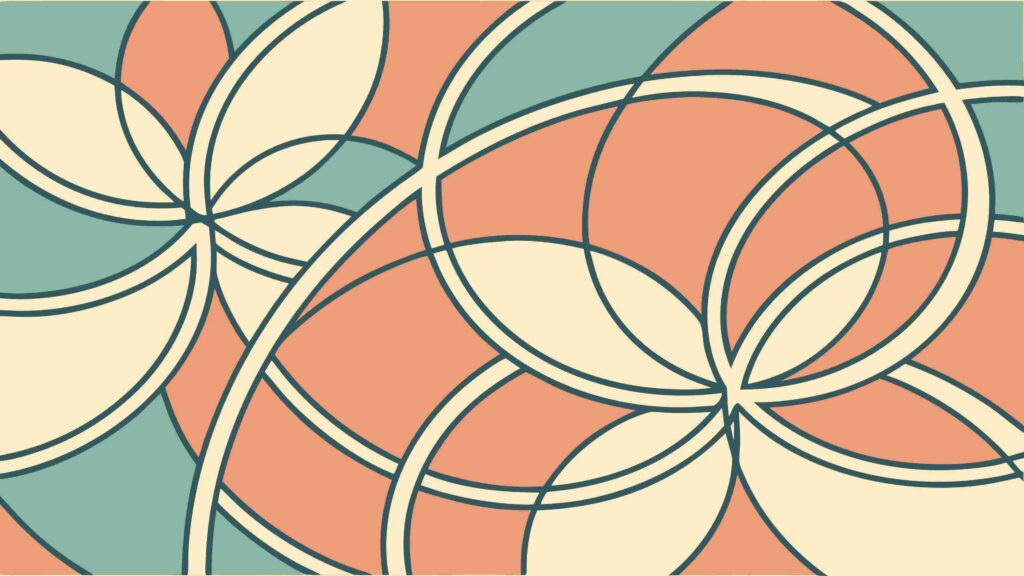 Abstract Intersecting Circular Geometric Seamless Pattern, vector design Generative AI
