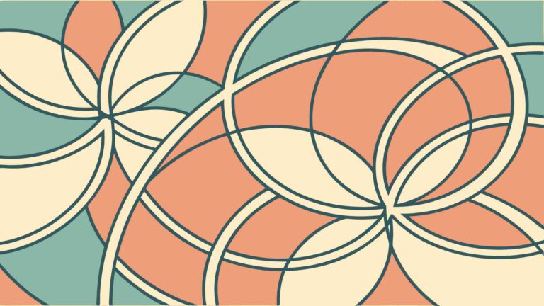 Abstract Intersecting Circular Geometric Seamless Pattern, vector design Generative AI