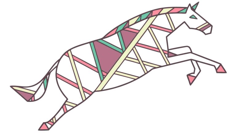 Dynamic Geometric Horse Leaping Abstract Vector Art, vector design Generative AI