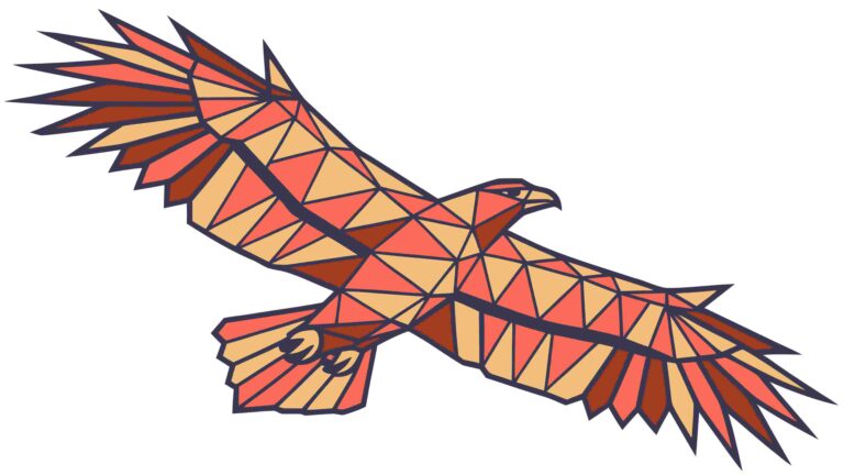 Stylized Eagle Flying with Geometric Pattern Vector, vector design Generative AI