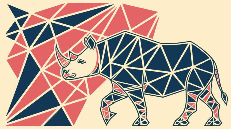 Geometric Rhinoceros Abstract Low Poly Vector Art, vector design Generative AI