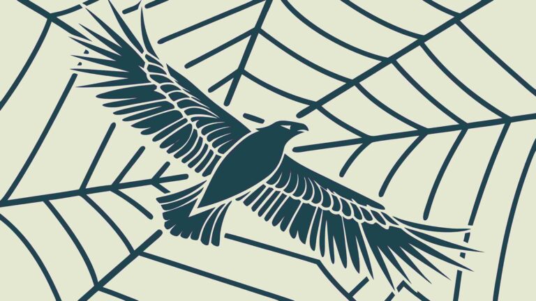 Stylized Eagle in Spiderweb Abstract Vector Art, vector design Generative AI