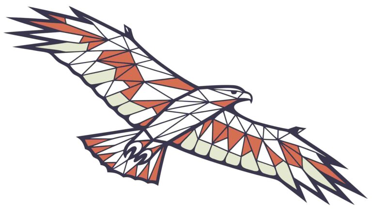 Majestic Flying Eagle with Geometric Pattern Wings, vector design Generative AI