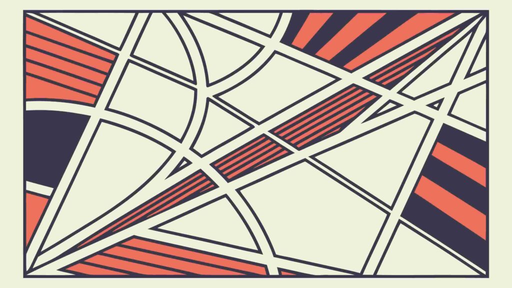 Retro Geometric Abstract Line Art Pattern Design, vector design Generative AI