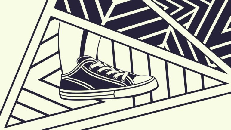 Abstract Geometric Pattern with Sneaker Shoe Motif, vector design Generative AI