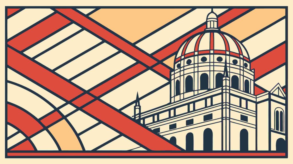 Architectural Dome Building Abstract Geometric Design, vector design Generative AI