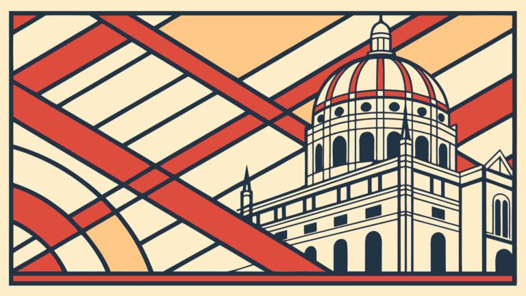 Architectural Dome Building Abstract Geometric Design, vector design Generative AI