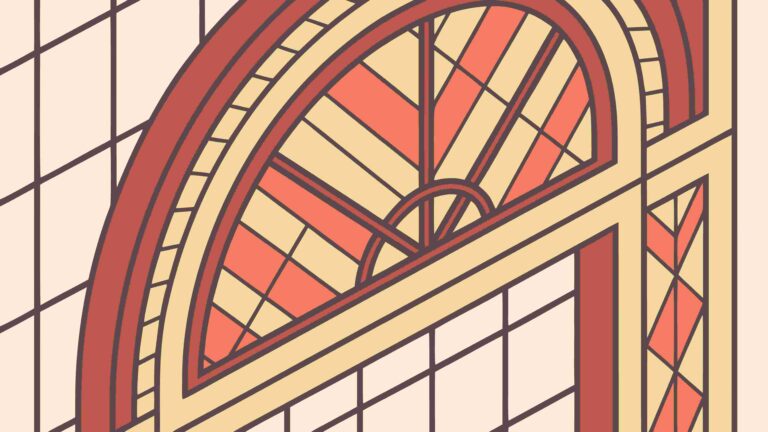 Ornate Stained Glass Window Abstract Architectural Detail, vector design Generative AI