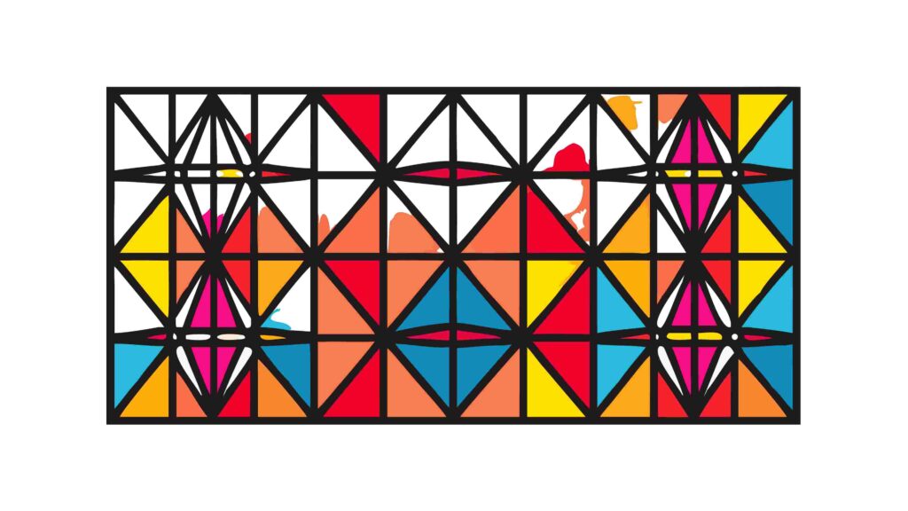 Bright Multi-Colored Geometric Block Abstract Pattern, vector design Generative AI