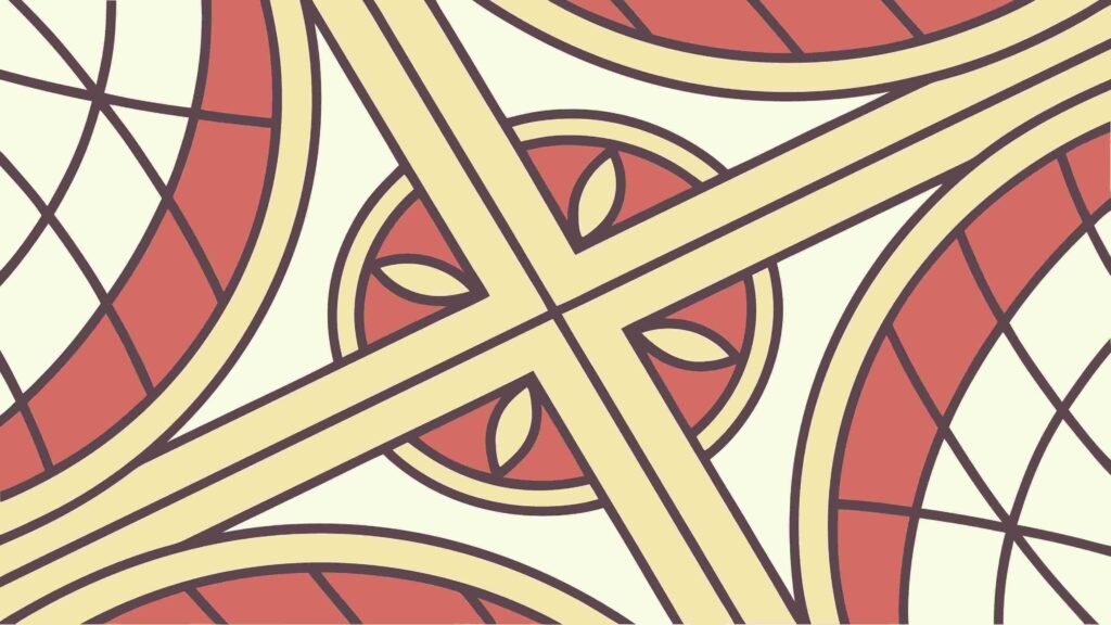 Ornate Geometric Interlocking Pattern Decorative Element, vector design Generative AI
