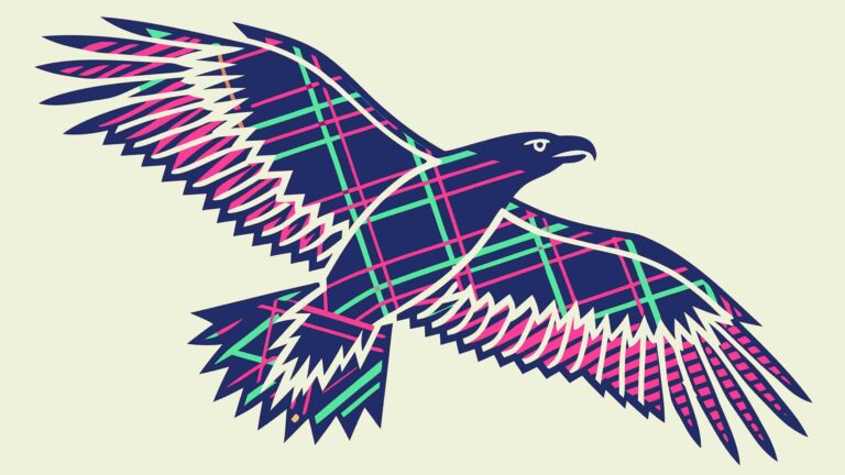 Stylish Flying Raven with Geometric Pattern Detail, vector design Generative AI