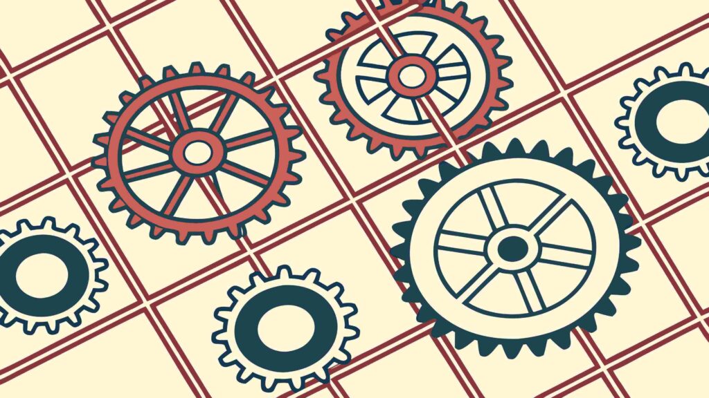 Industrial Mechanical Gears & Cogs Abstract Background, vector design Generative AI