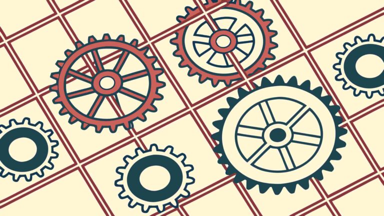 Industrial Mechanical Gears & Cogs Abstract Background, vector design Generative AI