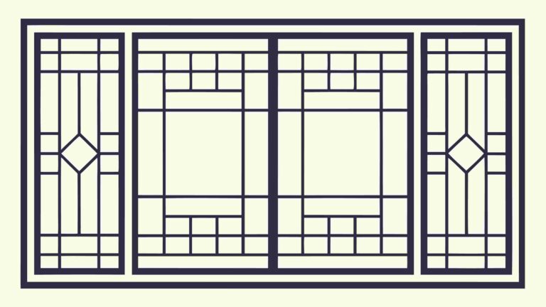 Ornate Geometric Pattern Window Frame Design Element, vector design Generative AI