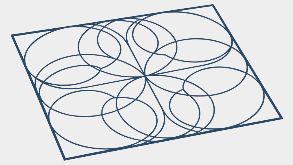 Abstract Geometric Overlapping Circles Line Art Design, vector design Generative AI